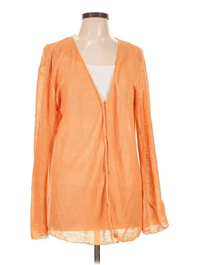 Pre-owned Eileen Fisher Cardigan Sweater In Orange