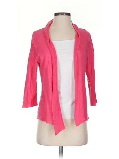 Pre-owned Eileen Fisher Cardigan Sweater In Pink