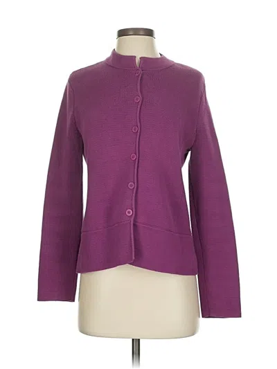 Pre-owned Eileen Fisher Cardigan Sweater In Purple