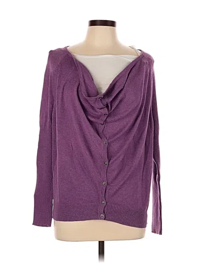 Pre-owned Eileen Fisher Cardigan Sweater In Purple
