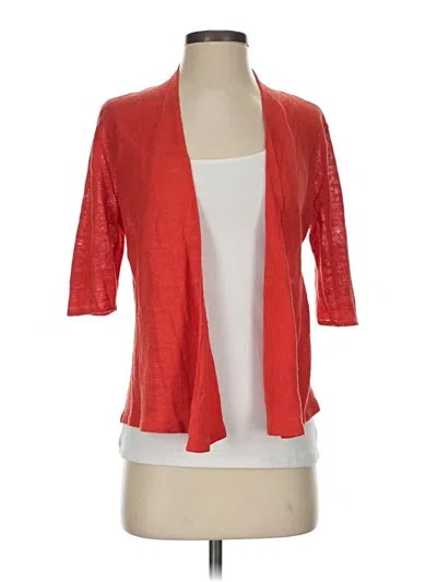 Pre-owned Eileen Fisher Cardigan Sweater In Red