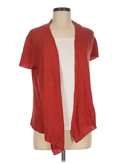 Pre-owned Eileen Fisher Cardigan Sweater In Red