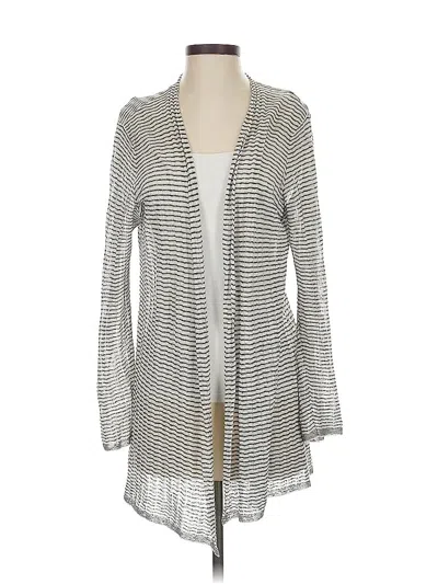 Pre-owned Eileen Fisher Cardigan Sweater In Silver