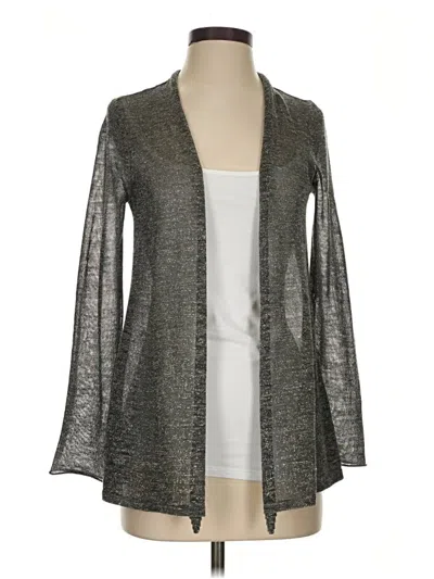 Pre-owned Eileen Fisher Cardigan Sweater In Silver