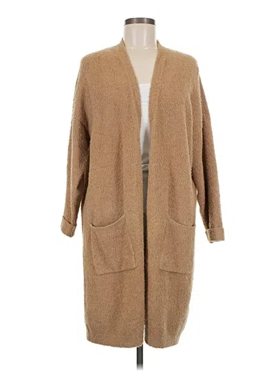 Pre-owned Eileen Fisher Cardigan Sweater In Tan