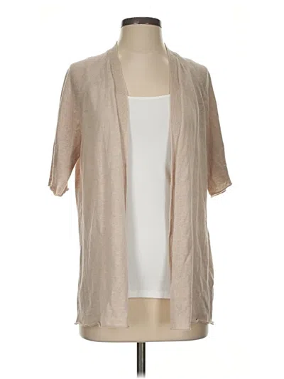 Pre-owned Eileen Fisher Cardigan Sweater In Tan