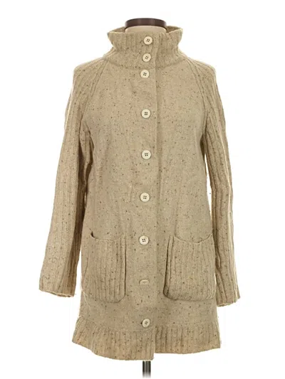 Pre-owned Eileen Fisher Cardigan Sweater In Tan