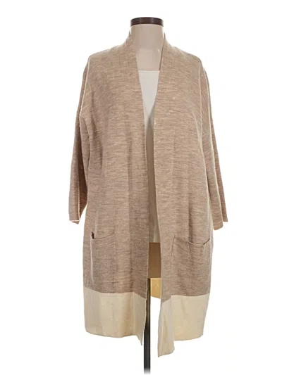 Pre-owned Eileen Fisher Cardigan Sweater In Tan