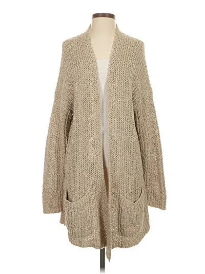 Pre-owned Eileen Fisher Cardigan Sweater In Tan