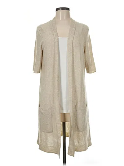 Pre-owned Eileen Fisher Cardigan Sweater In Tan