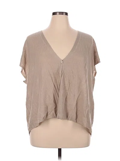 Pre-owned Eileen Fisher Cardigan Sweater In Tan
