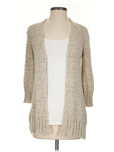 Pre-owned Eileen Fisher Cardigan Sweater In Tan