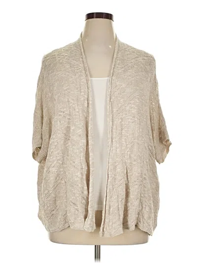 Pre-owned Eileen Fisher Cardigan Sweater In Tan