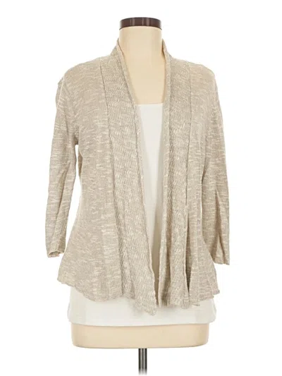 Pre-owned Eileen Fisher Cardigan Sweater In Tan