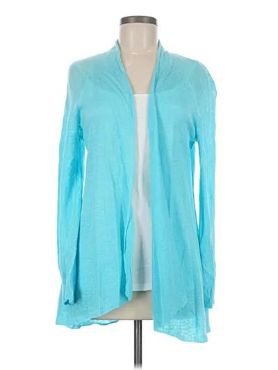 Pre-owned Eileen Fisher Cardigan Sweater In Teal