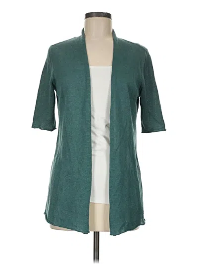 Pre-owned Eileen Fisher Cardigan Sweater In Teal