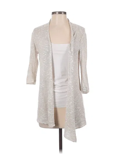 Pre-owned Eileen Fisher Cardigan Sweater In White