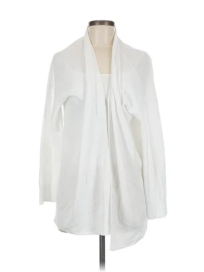 Pre-owned Eileen Fisher Cardigan Sweater In White