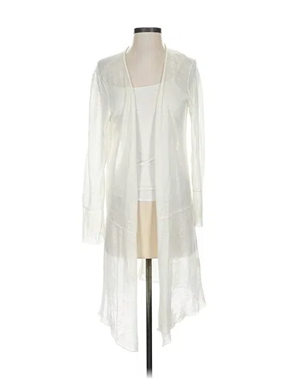 Pre-owned Eileen Fisher Cardigan Sweater In White