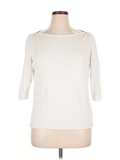 Pre-owned Eileen Fisher Cardigan Sweater In White