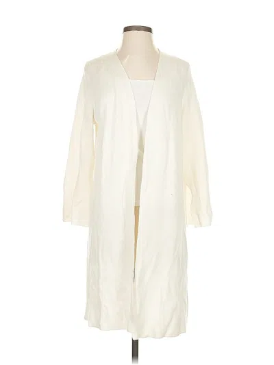 Pre-owned Eileen Fisher Cardigan Sweater In White