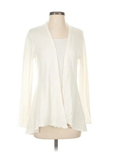 Pre-owned Eileen Fisher Cardigan Sweater In White