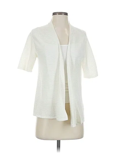 Pre-owned Eileen Fisher Cardigan Sweater In White