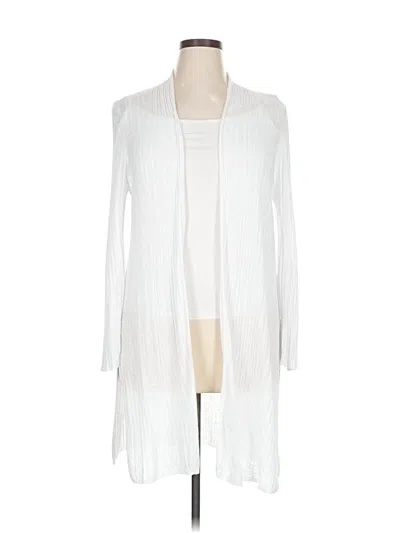 Pre-owned Eileen Fisher Cardigan Sweater In White
