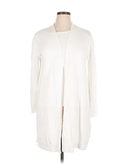 Pre-owned Eileen Fisher Cardigan Sweater In White