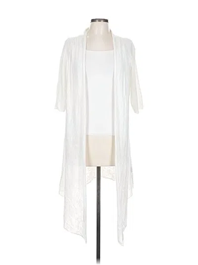 Pre-owned Eileen Fisher Cardigan Sweater In White