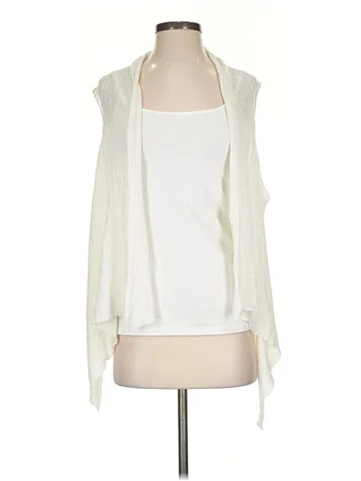 Pre-owned Eileen Fisher Cardigan Sweater In White