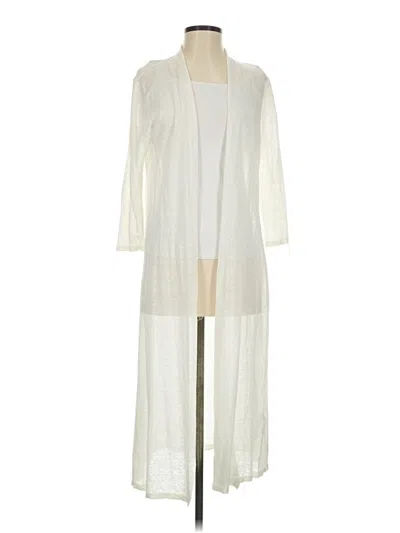 Pre-owned Eileen Fisher Cardigan Sweater In White