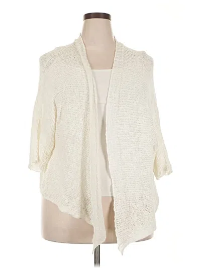 Pre-owned Eileen Fisher Cardigan Sweater In White