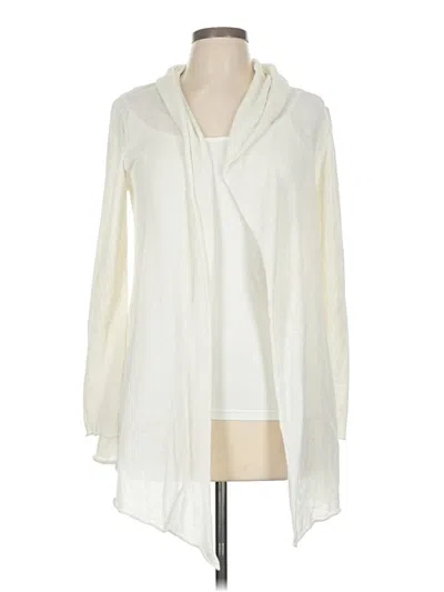 Pre-owned Eileen Fisher Cardigan Sweater In White