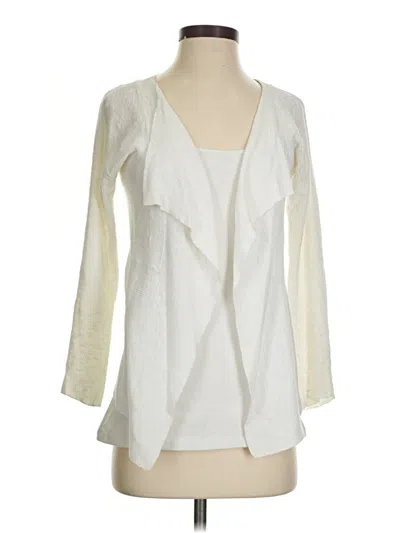 Pre-owned Eileen Fisher Cardigan Sweater In White