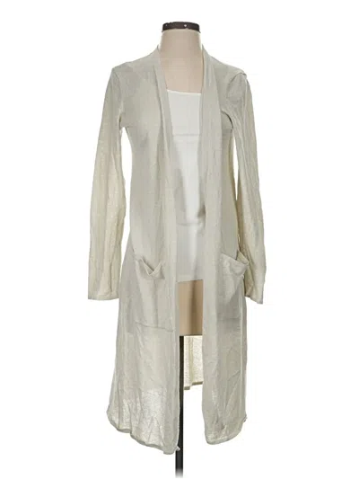 Pre-owned Eileen Fisher Cardigan Sweater In White