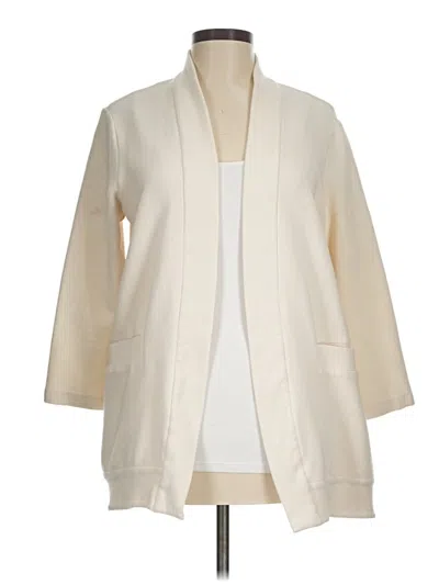 Pre-owned Eileen Fisher Cardigan Sweater In White