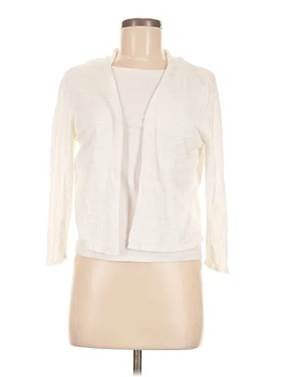 Pre-owned Eileen Fisher Cardigan Sweater In White