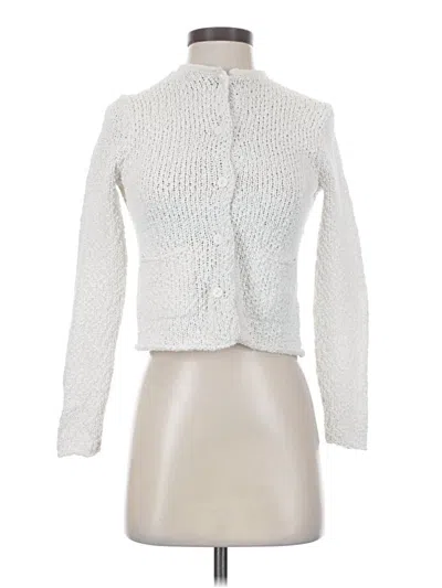 Pre-owned Eileen Fisher Cardigan Sweater In White