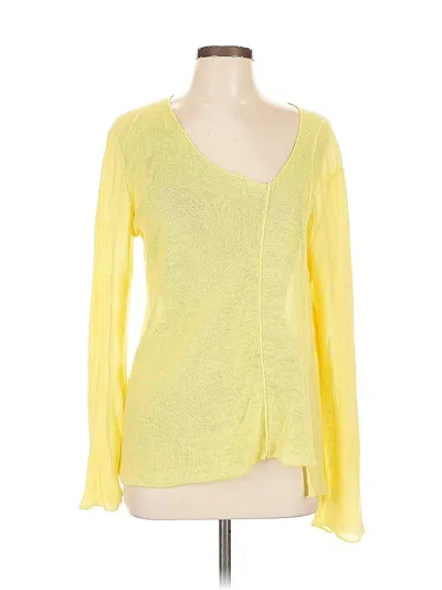 Pre-owned Eileen Fisher Cardigan Sweater In Yellow