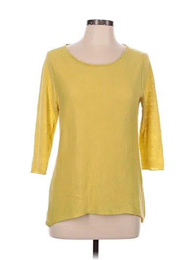Pre-owned Eileen Fisher Cardigan Sweater In Yellow