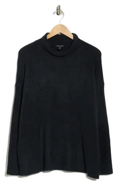 Eileen Fisher Cashmere Blend Bouclé Turtleneck Sweater In Black