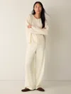 Eileen Fisher Cashmere Fluff Crew Neck Top In White