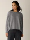 Eileen Fisher Cashmere Fluff Crew Neck Top In Gray