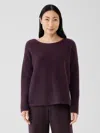 Eileen Fisher Cashmere Silk Bliss Boatneck Top In Purple