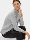 Eileen Fisher Cashmere Silk Bliss Box-top In Gray