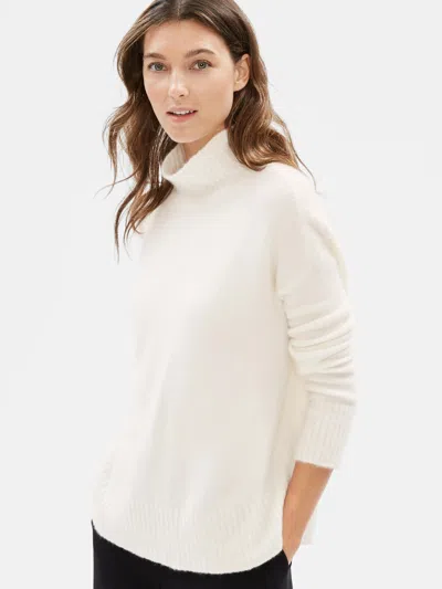 Eileen Fisher Cashmere Silk Bliss Box-top In White