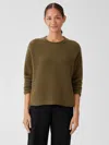 Eileen Fisher Cashmere Silk Bliss Crew Neck Top In Multi