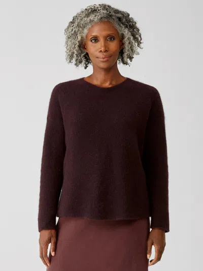 Eileen Fisher Cashmere Silk Bliss Crew Neck Top In Purple