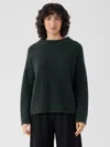 Eileen Fisher Cashmere Silk Bliss Funnel Neck Top In Green